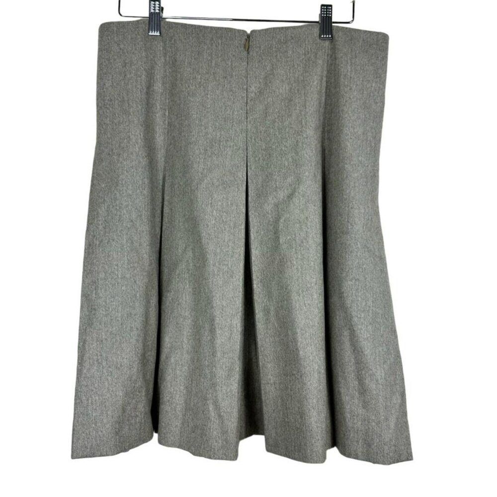 Chloé Womens Gray Pleated A-Line Wool & Cashmere Blend Skirt T44 Made In France - Picture 9 of 10